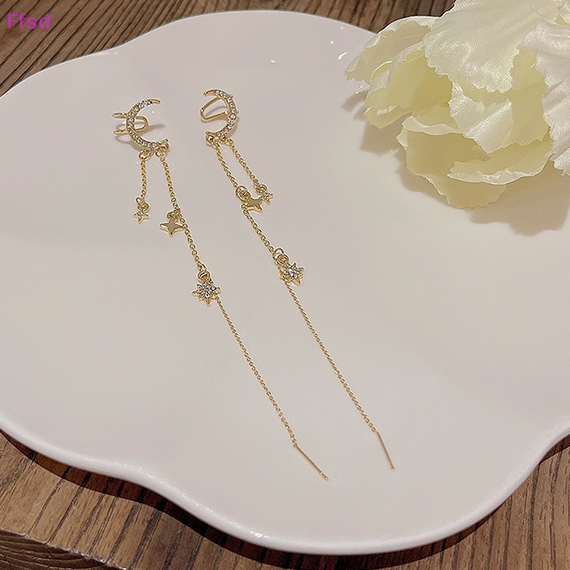 {Ffsd} Bông Tai Tua Rua Mặt Trăng Ngôi Sao Pha Lê Phong Cách Hàn Quốc Thời Trang Làm Quà Tặng Sinh Nhật Cho Nữ