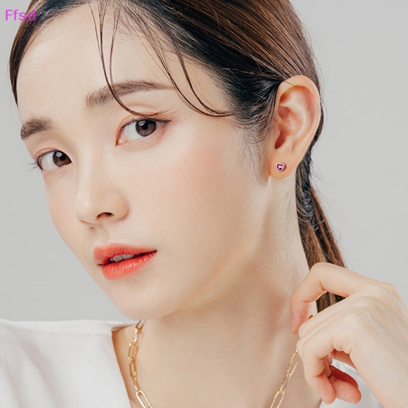 1 Đôi Khuyên Tai Bạc S999 Dạng Xoắn Ốc Hình Trái Tim Cho Nữ