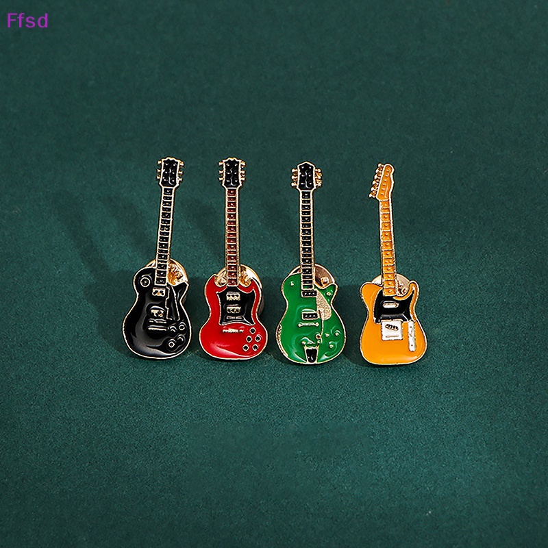 {Ffsd} Ghim Cài Áo Hình Đàn Guitar Hoạt Hình Cá Tính Phong Cách Retro Cho Cặp Đôi