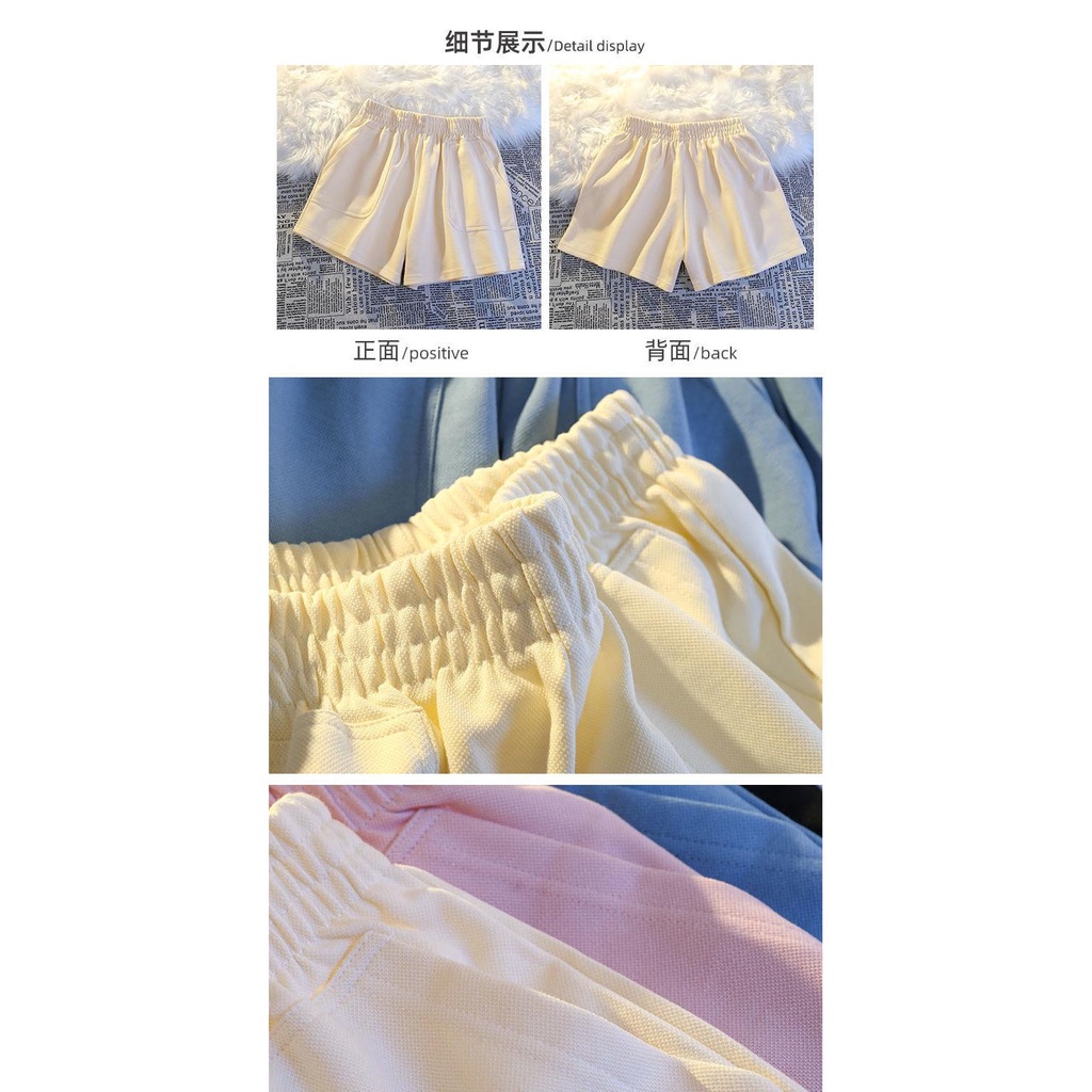 Quần Short Ống Rộng Lưng Cao Phong Cách Hong Kong Thời Trang Mùa Hè Cho Nữ