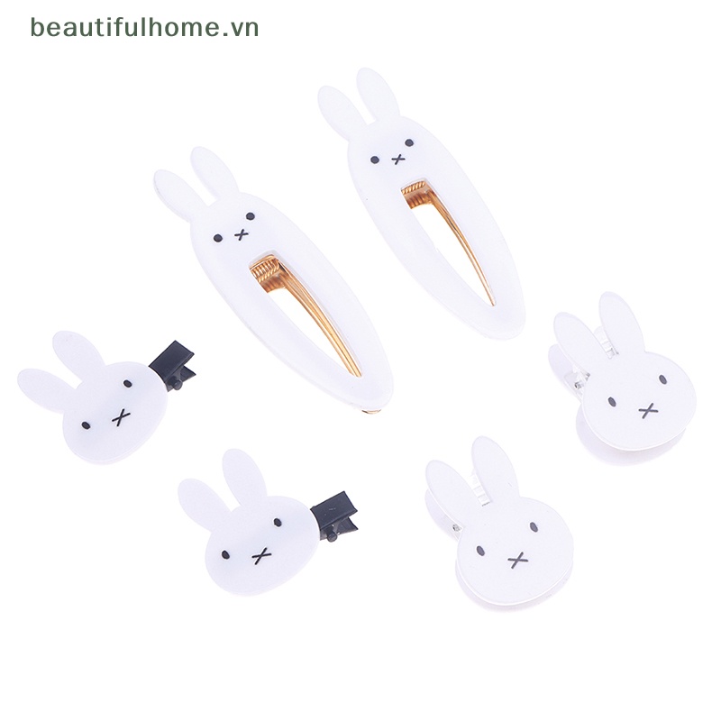 Bộ 2 Kẹp Tóc Hình Thỏ Trắng Dễ Thương Cho Bé Gái