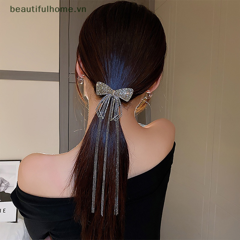 Kẹp Tóc Nơ Đính Đá Lấp Lánh Thời Trang Cho Nữ