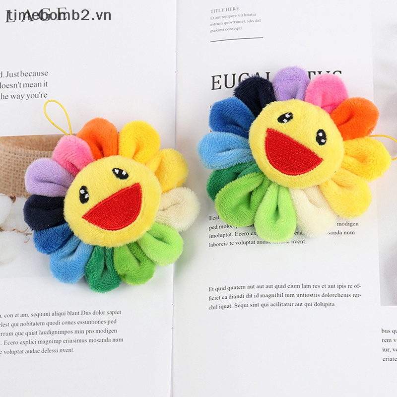 {Timebomb} Móc Khóa Điện Thoại / Móc Khóa Xe Hơi Hình Hoa Hướng Dương Nhồi Bông Xinh Xắn