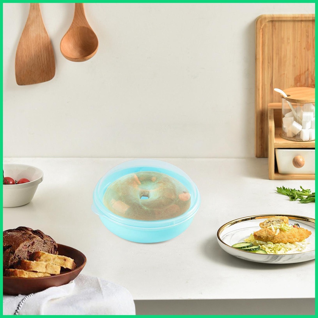 Hộp Đựng Bánh Mì Hình Tròn Có Nắp Đậy Kín Khí Tiện Dụng