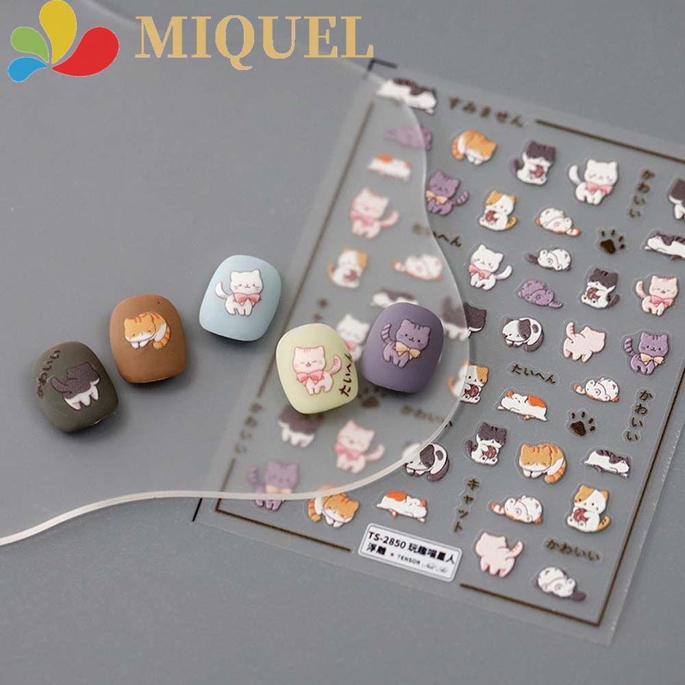 Miếng Dán Trang Trí Móng Tay Họa Tiết Trái Tim / Gấu / Thỏ Nhiều Màu Dễ Thương Cho Nữ