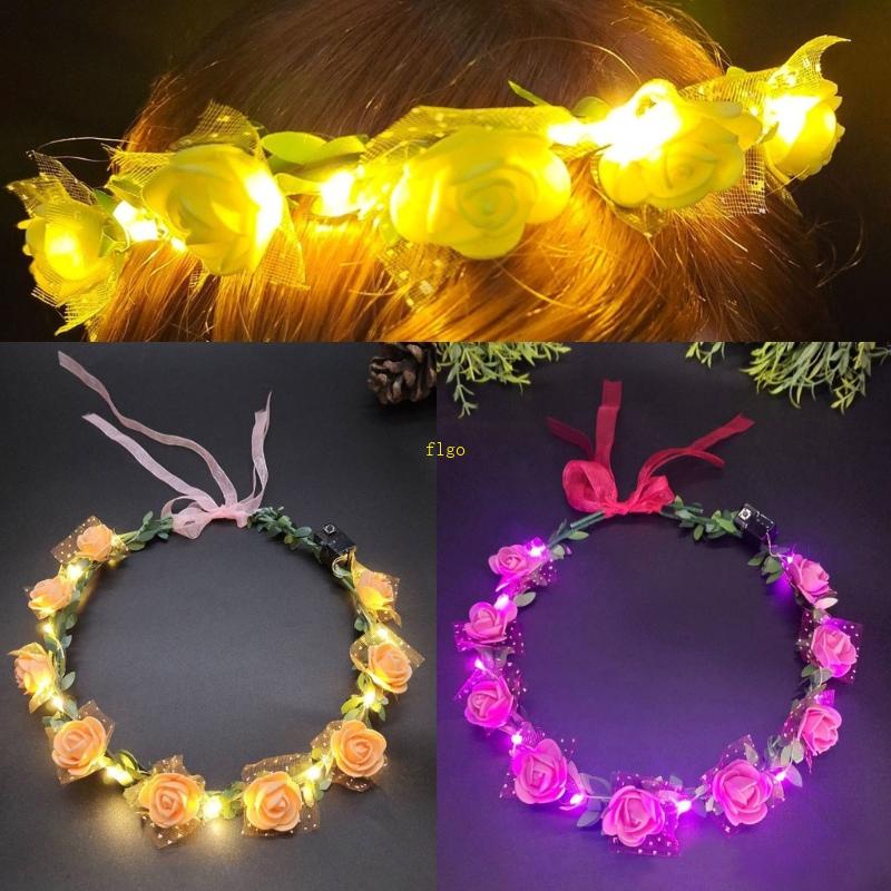 Vòng Hoa Vương Miện Đính Ruy Băng Tùy Chỉnh Thời Trang Cho Nữ