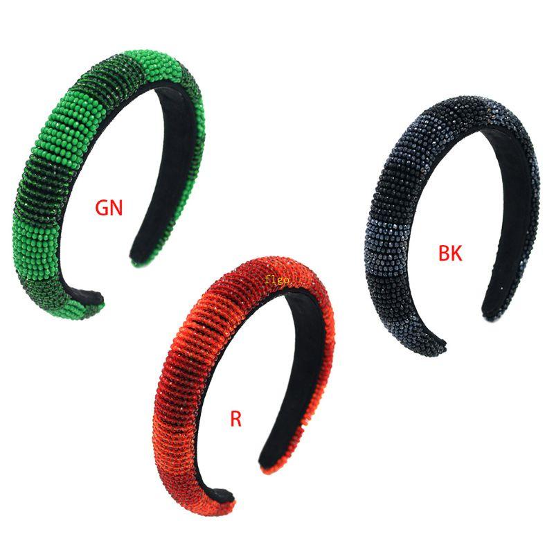 Băng Đô Cài Tóc Dày Dặn Đính Đá Phong Cách Baroque Cổ Điển Cho Nữ