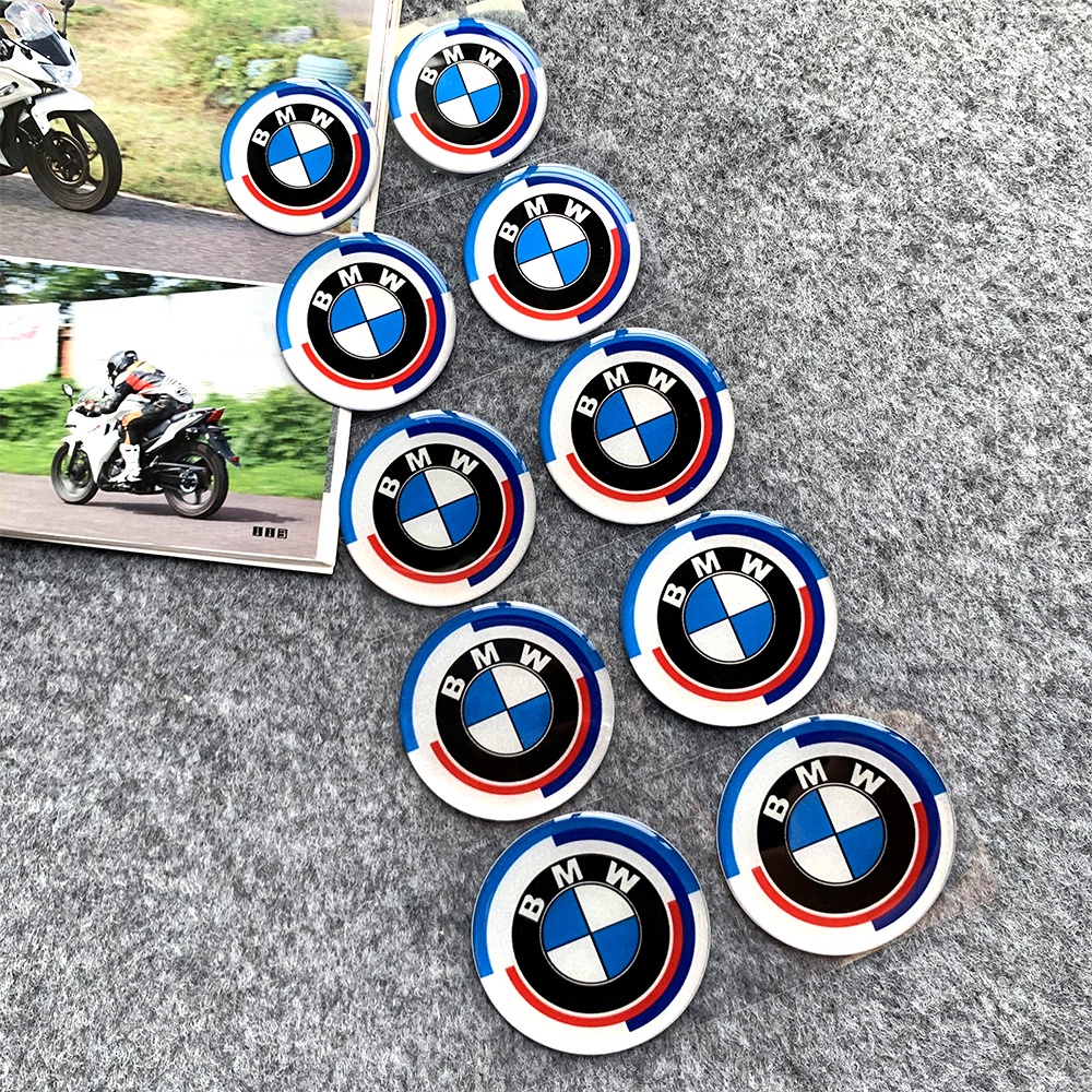 Set 2 Miếng Dán Logo 3D Phản Quang Cho Xe Mô Tô BMW