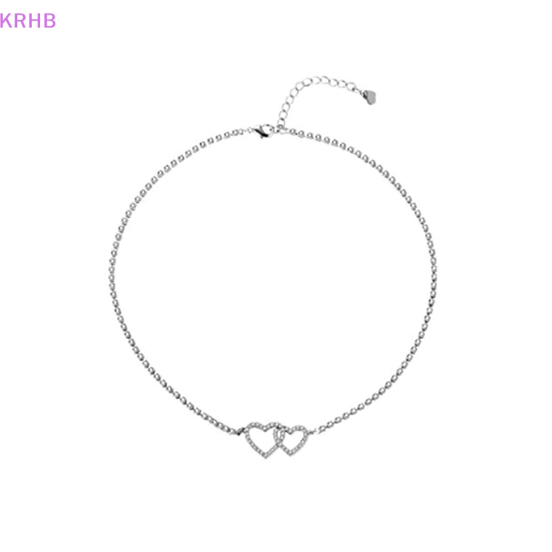 Vòng cổ Hai Trái Tim Đính Đá Thời Trang Dành Cho Nữ Mới