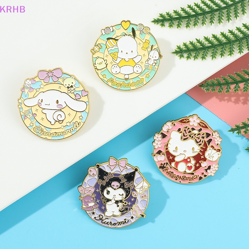 Ghim Cài Áo Trang Trí Ba Lô Hình Nhân Vật Hoạt Hình Sanrio Hello Kitty Kuromi Mới