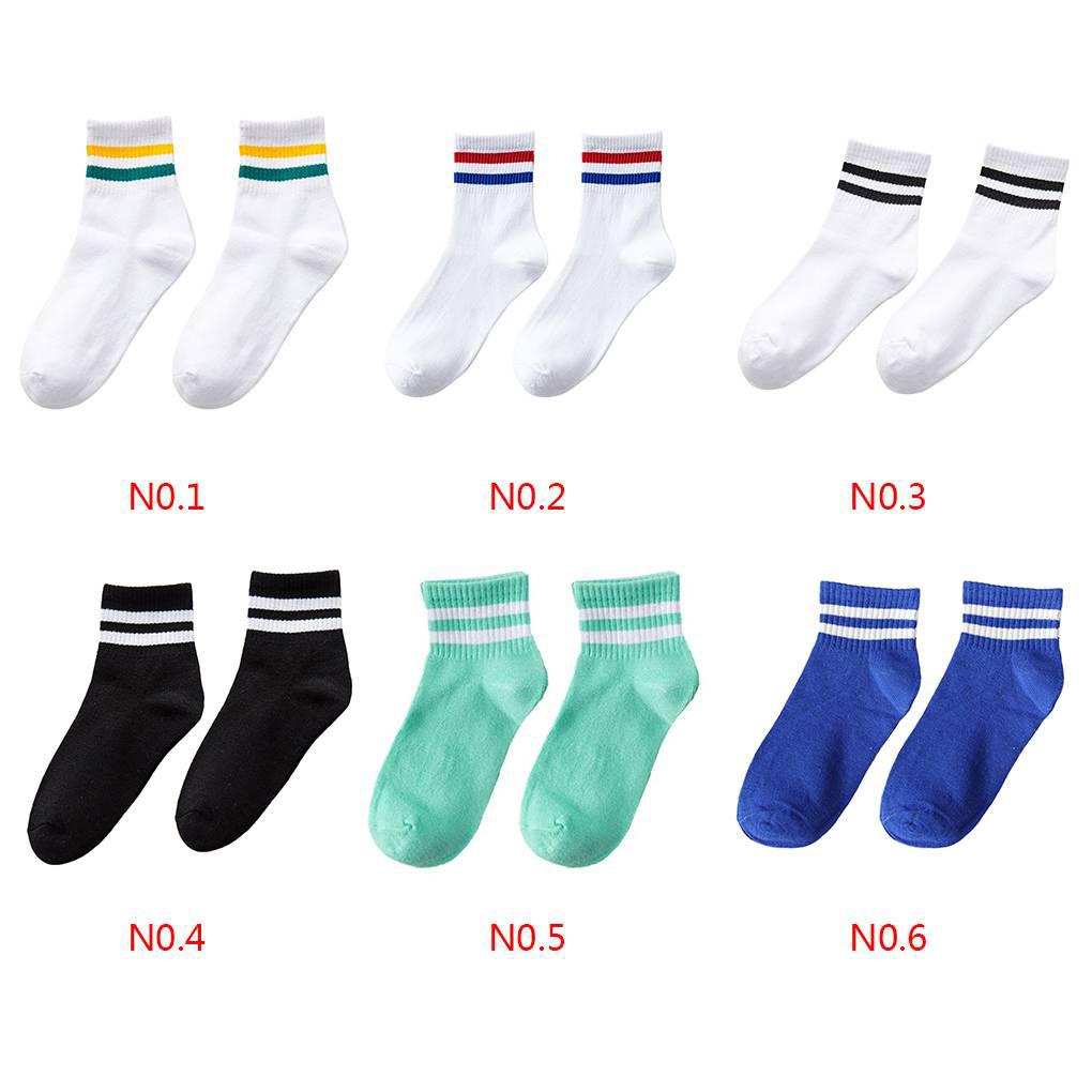 Đôi Vớ Thể Thao Cotton Kẻ Sọc Thoáng Khí Cho Nam / Nữ