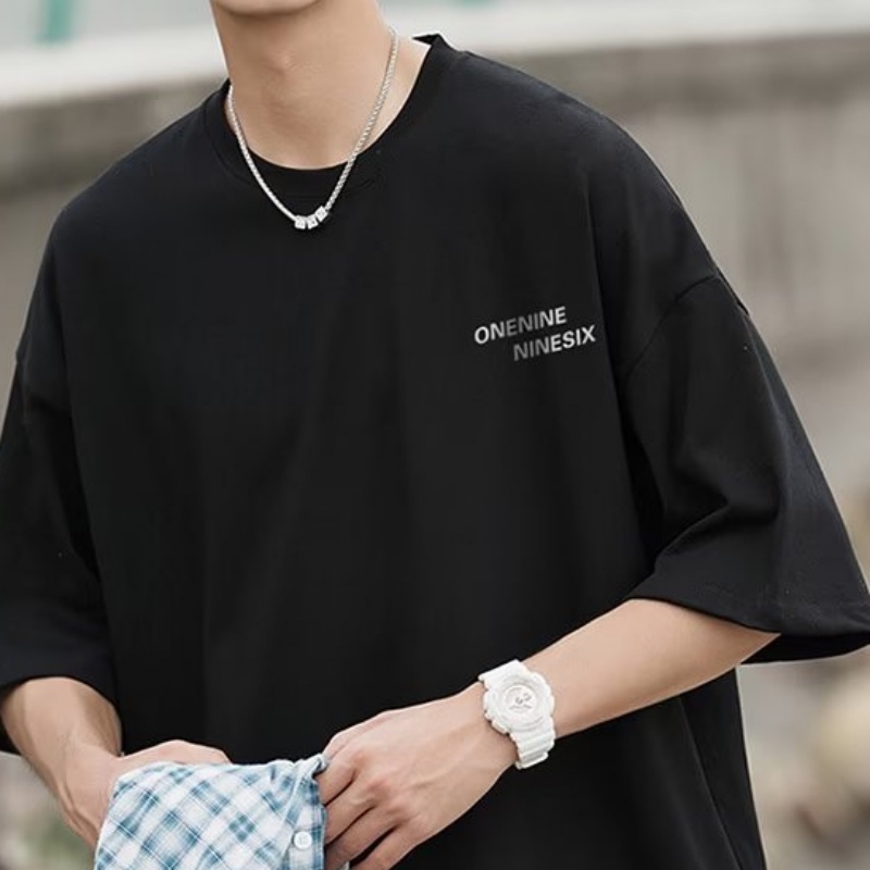 Áo Thun Cotton Tay Ngắn Dáng Rộng Phong Cách Nhật Bản Thời Trang Mùa Hè Hàng Mới 260g