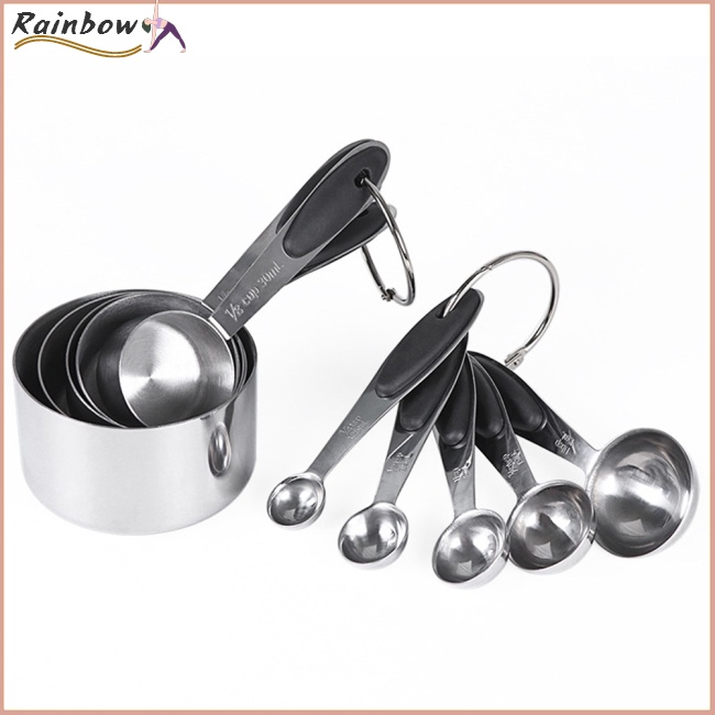 Bộ 10 Muỗng Đo Lường Bằng Thép Không Gỉ Cách Nhiệt Chống Trượt Tiện Dụng