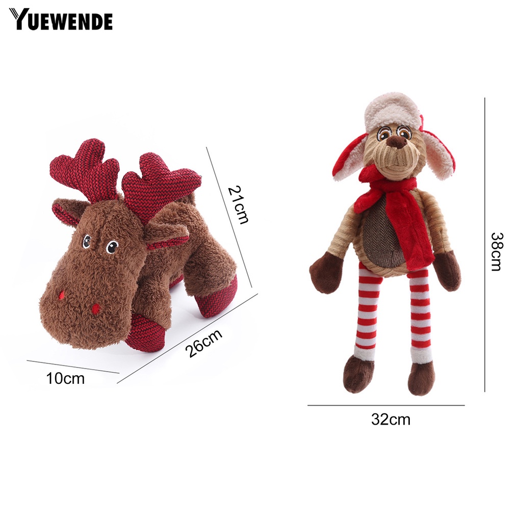 Đồ Chơi Nhồi Bông Hình Tuần Lộc Giáng Sinh Mềm Mại Giúp Giảm Căng Thẳng Dành Cho Cún Cưng