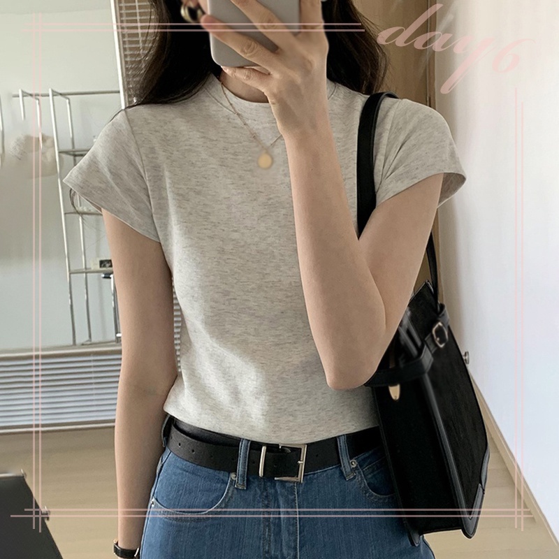 Áo Thun Nữ Tay Ngắn Màu Trơn Thời Trang Hàn Quốc