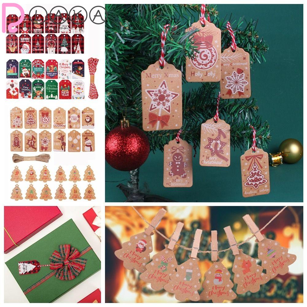 Thẻ Giấy Kraft Treo Cây Thông Giáng Sinh Trang Trí DIY