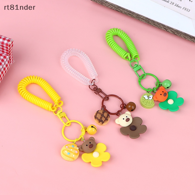 Rt Móc Chìa Khóa Hình Gấu Bông Hoạt Hình Có Chuông Và Móc Khóa Chống Thất Lạc Cho Ba Lô / Túi Xách / Xe Hơi