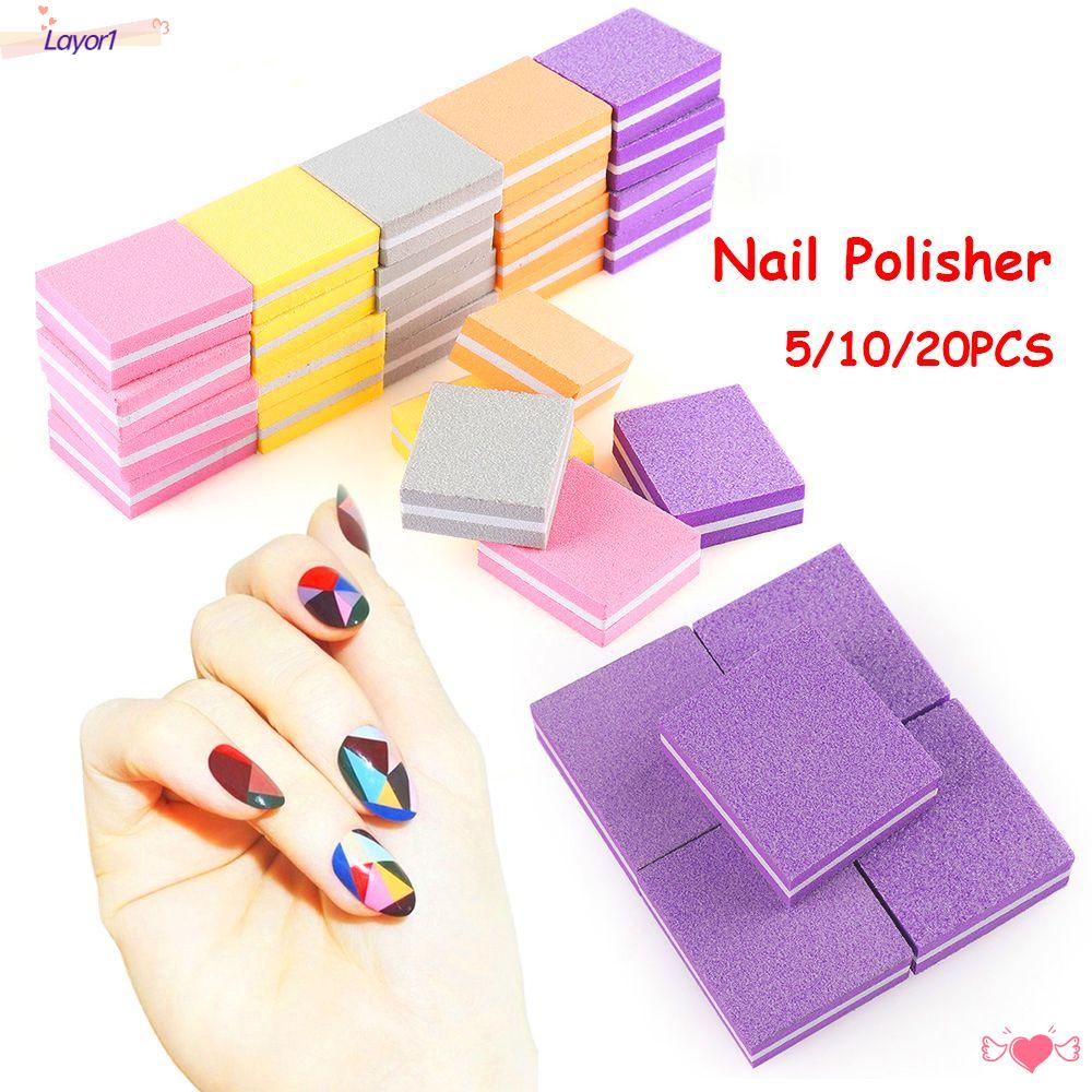 Set 1 5 / 10 / 20 Khối Đánh Bóng Móng Tay Làm Đẹp Tiện Dụng