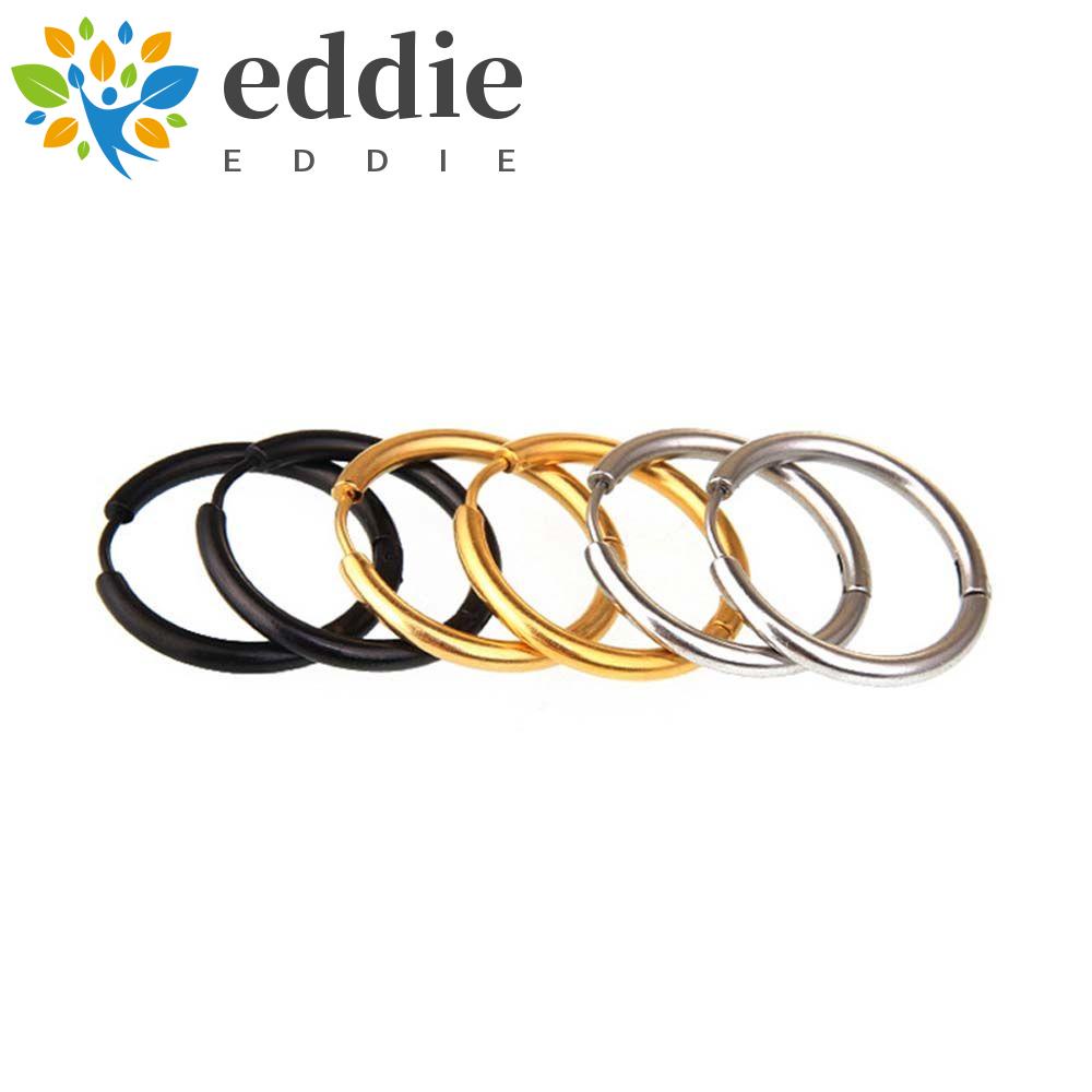 Bông Tai Tròn Mini 26Eddie|Nhẫn Thép Titan Màu Sắc Đơn Giản Cho Nam Nữ