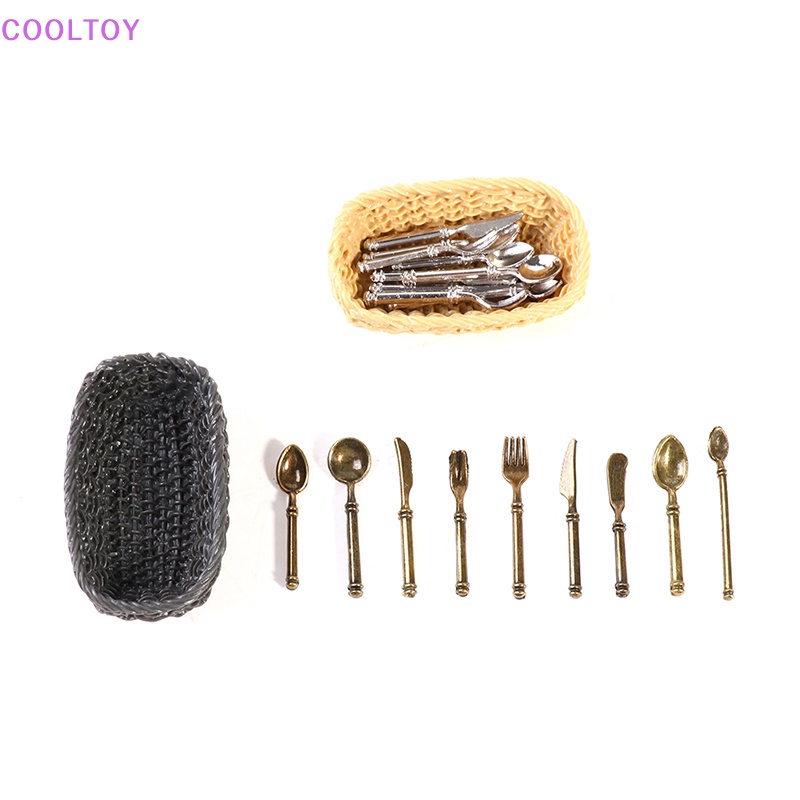 Cooltoy set 10 Đồ Dùng Ăn Uống Mini + Giỏ Đựng Trang Trí Nhà Búp Bê