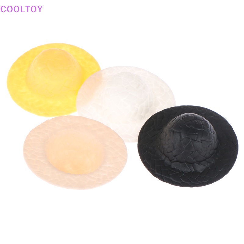 Bộ 5 Mô Hình Mũ Rơm Mini Bằng Nhựa Tỉ Lệ 1: 12 Trang Trí Nhà Búp Bê