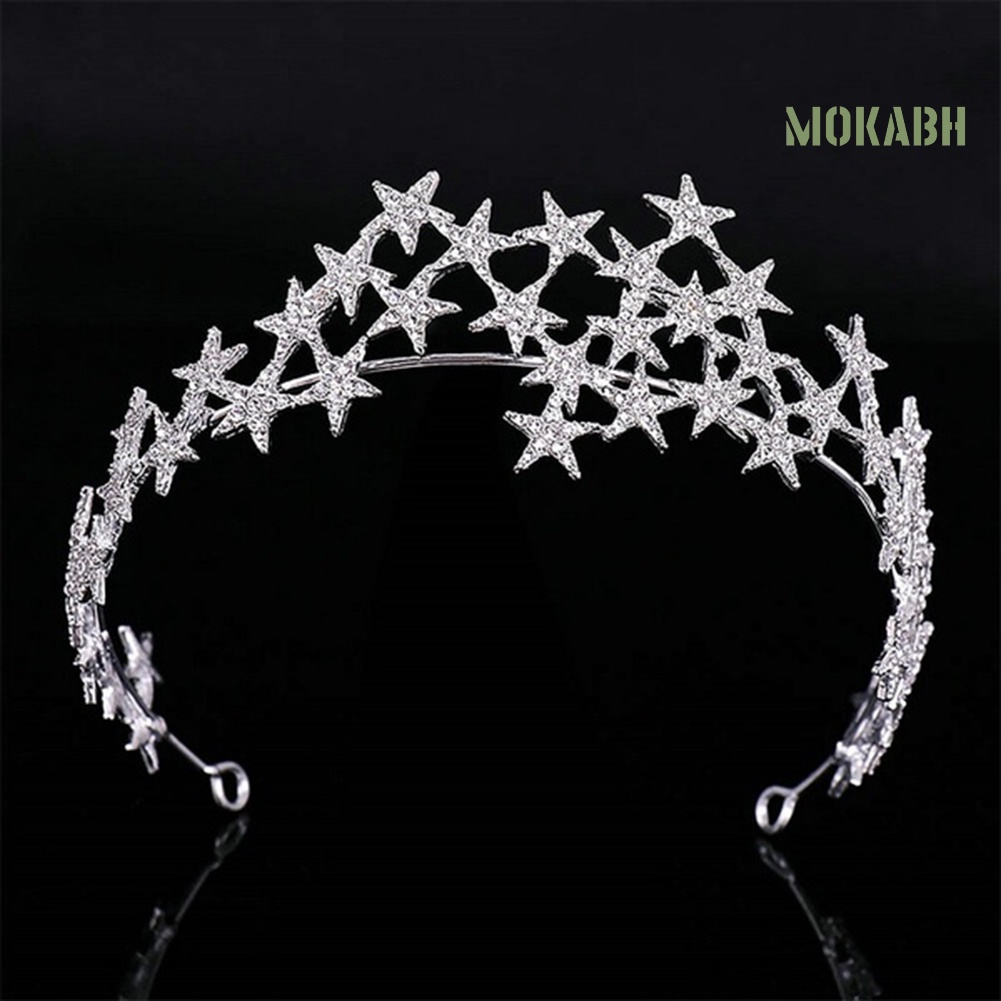 Cài Tóc Hình Vương Miện Đính Đá Lấp Lánh Thời Trang Cho Cô Dâu