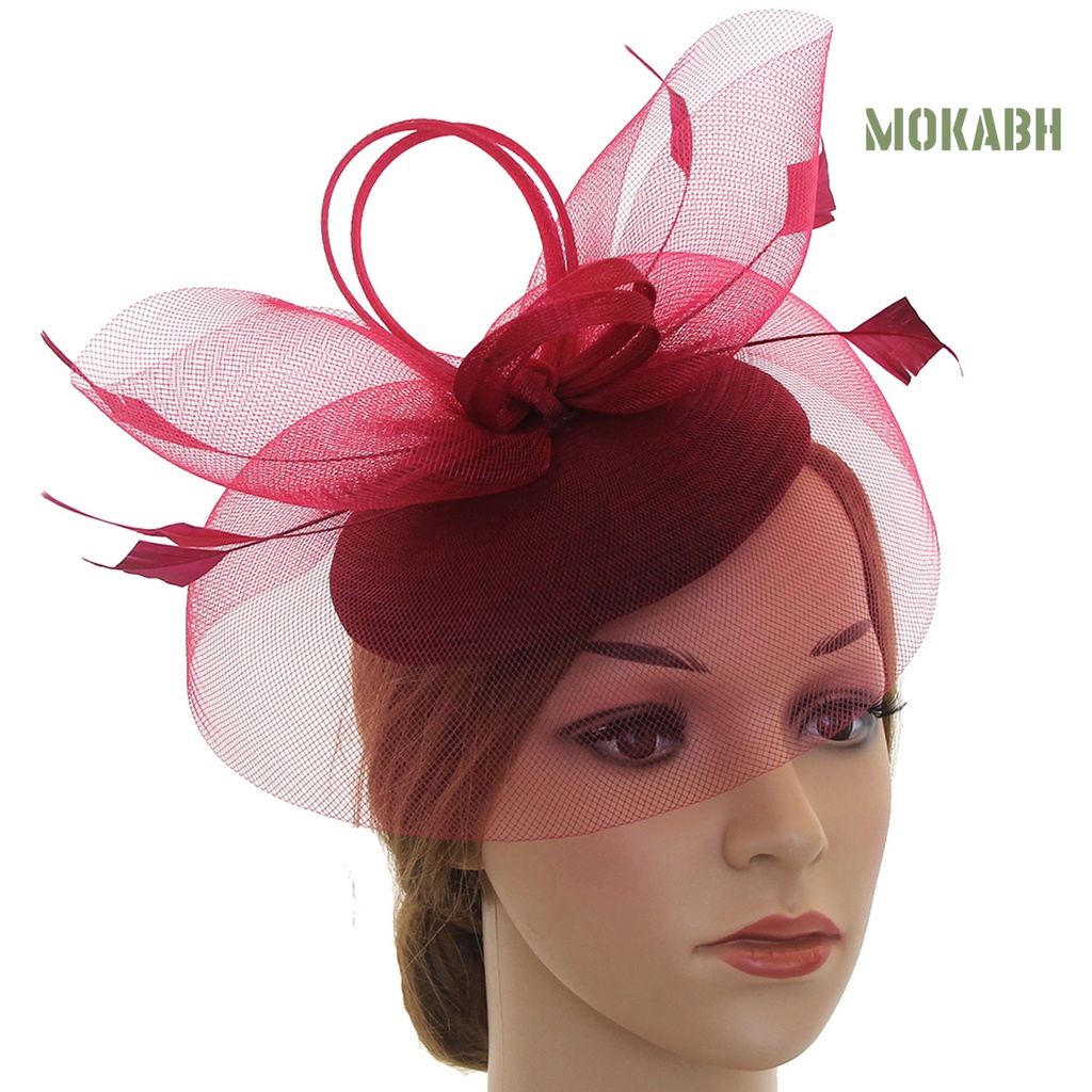 Cài Tóc Lưới Hình Bông Hoa Đính Lông Vũ Đa Năng Phong Cách Vintage Cho Tiệc Trà