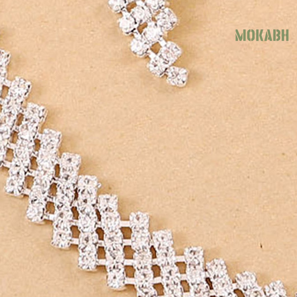 1 Set Vòng cổ Hợp Kim Đính Đá Sang Trọng Thời Trang Cho Nữ