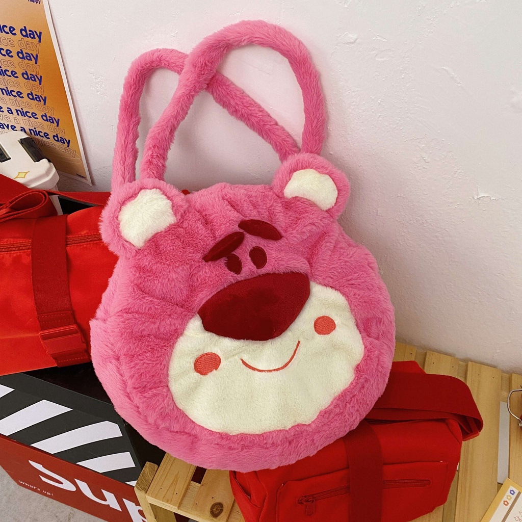 Túi Đeo Vai Cỡ Lớn In Hình Gấu Pooh Chip Lotso Nhồi Bông Disney Dễ Thương Cho Học Sinh
