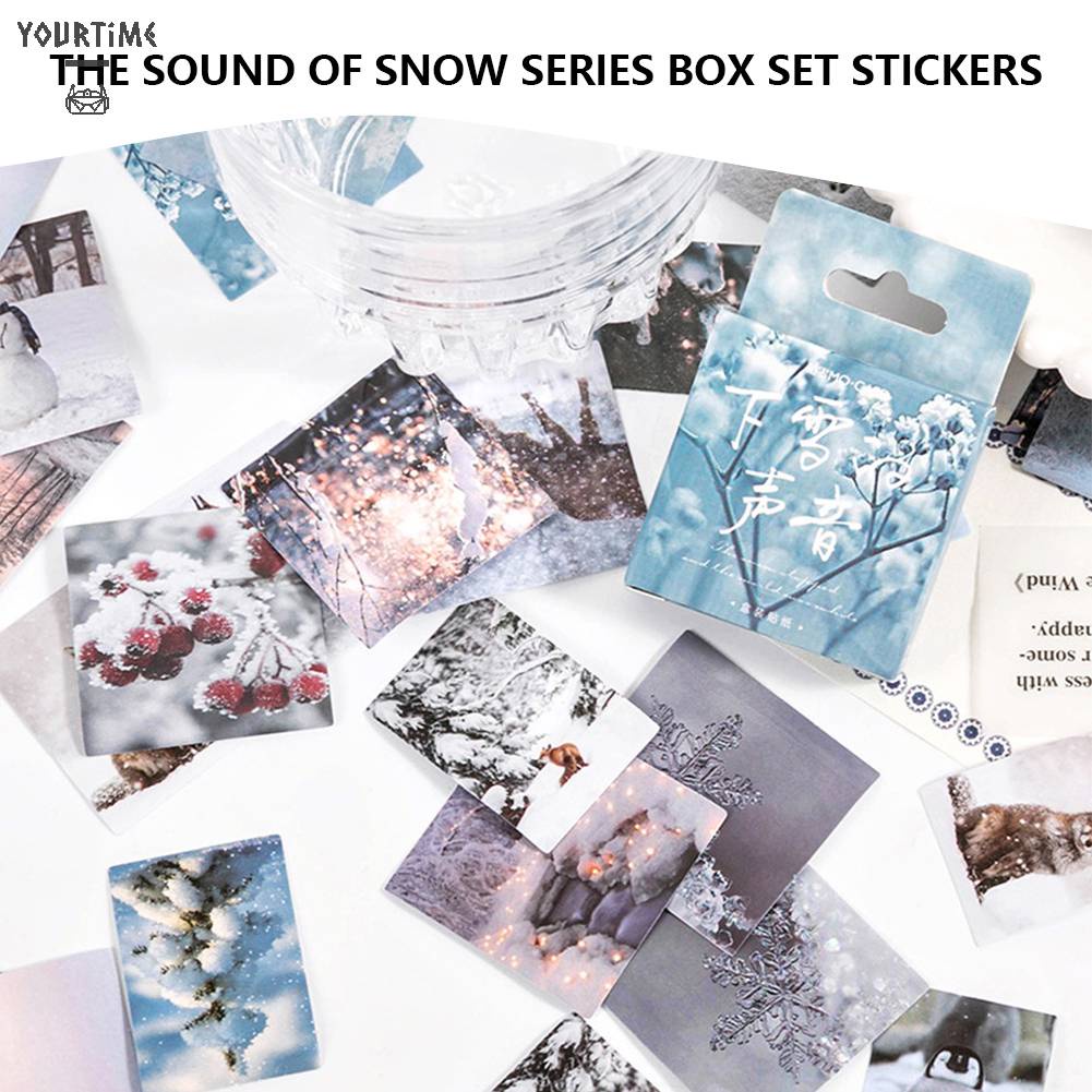 Set 46 Miếng Dán Trang Trí Album DIY Hình Phong Cảnh Mùa Đông Sáng Tạo