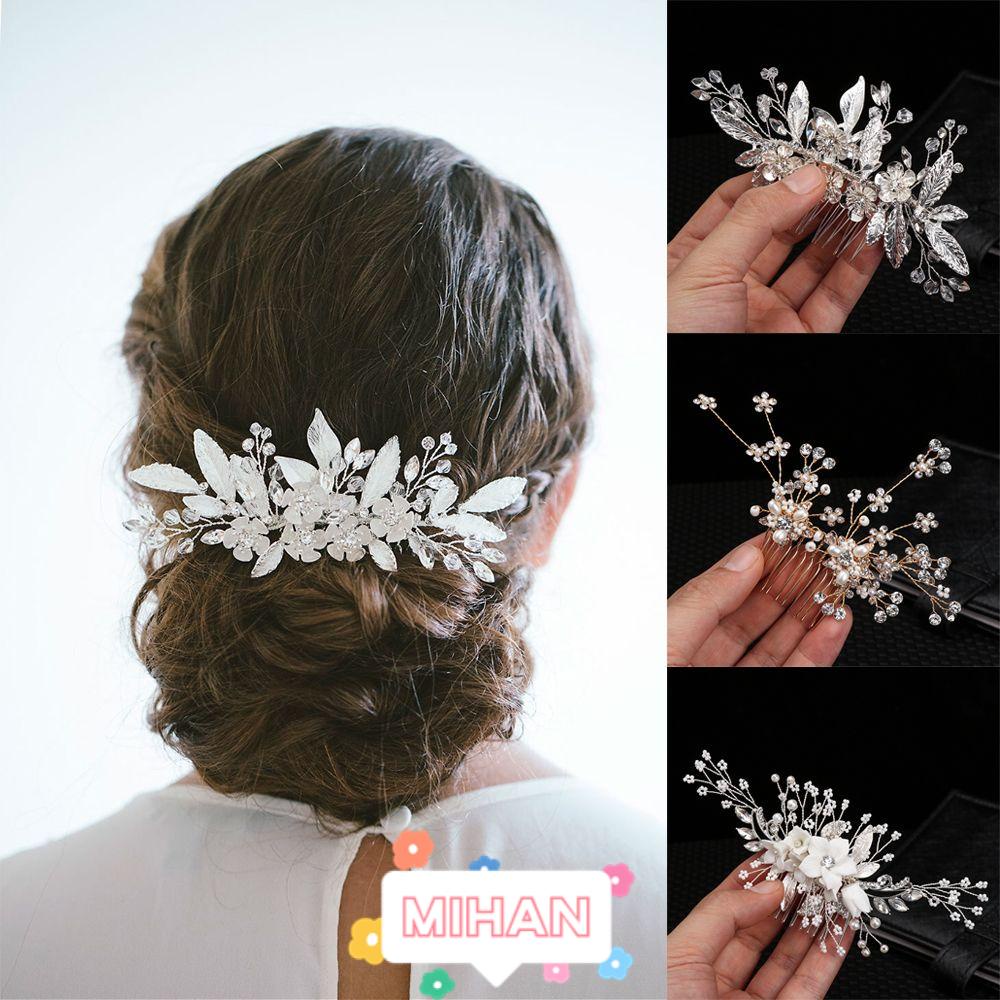 Lược Cài Tóc Bằng Sứ Thiết Kế Tinh Tế MIHAN1|Kẹp Tóc Hình Vương Miện Cho Cô Dâu
