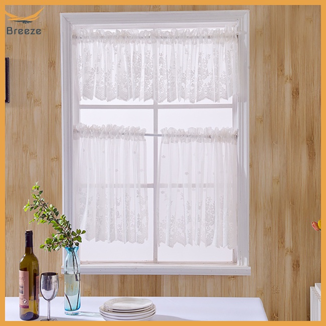 Rèm Cửa Ngắn Phối Ren Nhẹ Nhàng Trang Trí Phòng Ngủ / Nhà Bếp