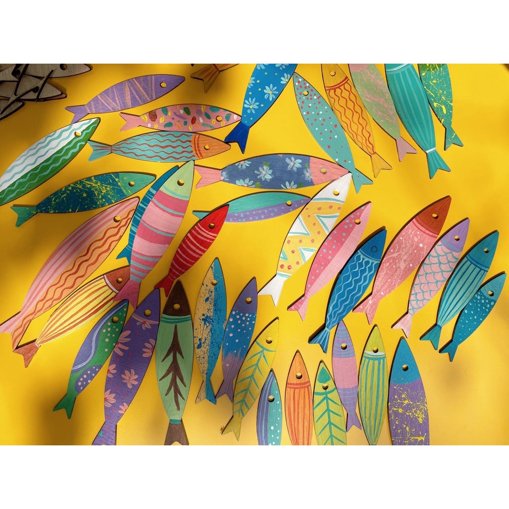 Cá Gỗ Decor Nhà Cửa, Làm Đồ Handmade, Cho Bé Thỏa Sức Tô Vẽ Sáng Tạo