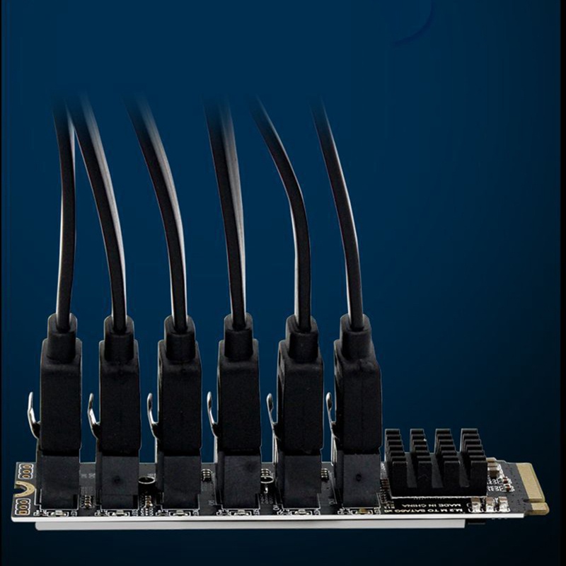 Card ChuyểN ĐổI M2 Sang 6 CổNg SATA Sang NVME M.2 Key M 6Gbps SSD Sang SATA3.0 Cho MáY TíNh