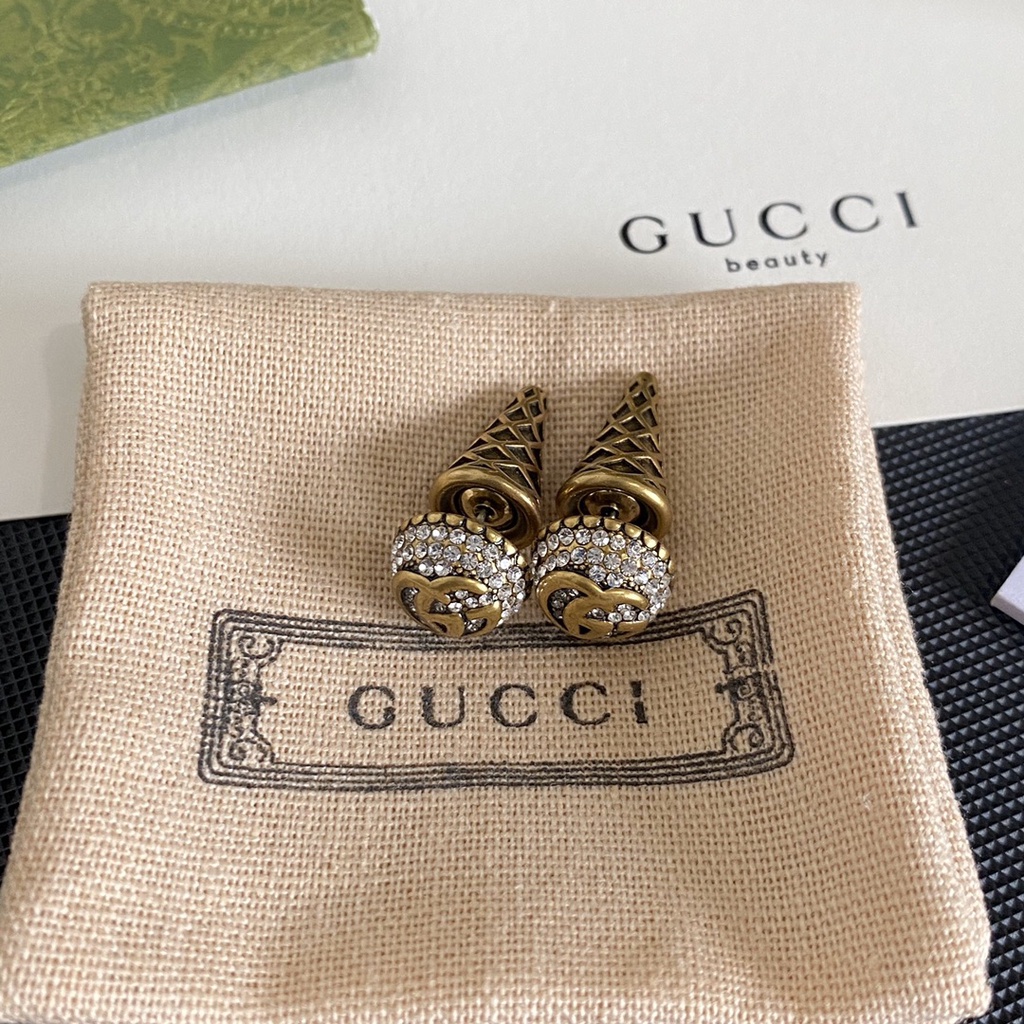 Bông Tai Gucci Bằng Thép Titan In Chữ Thời Trang Sang Trọng Cho Nữ