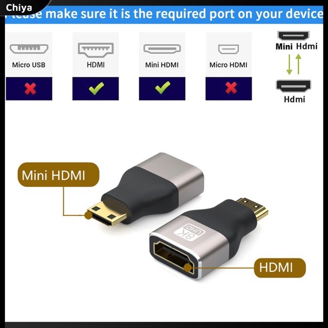 Đầu Chuyển Đổi Tiêu Chuẩn Mini Tương Thích Với Forhdmi 8k 60hz 2.1