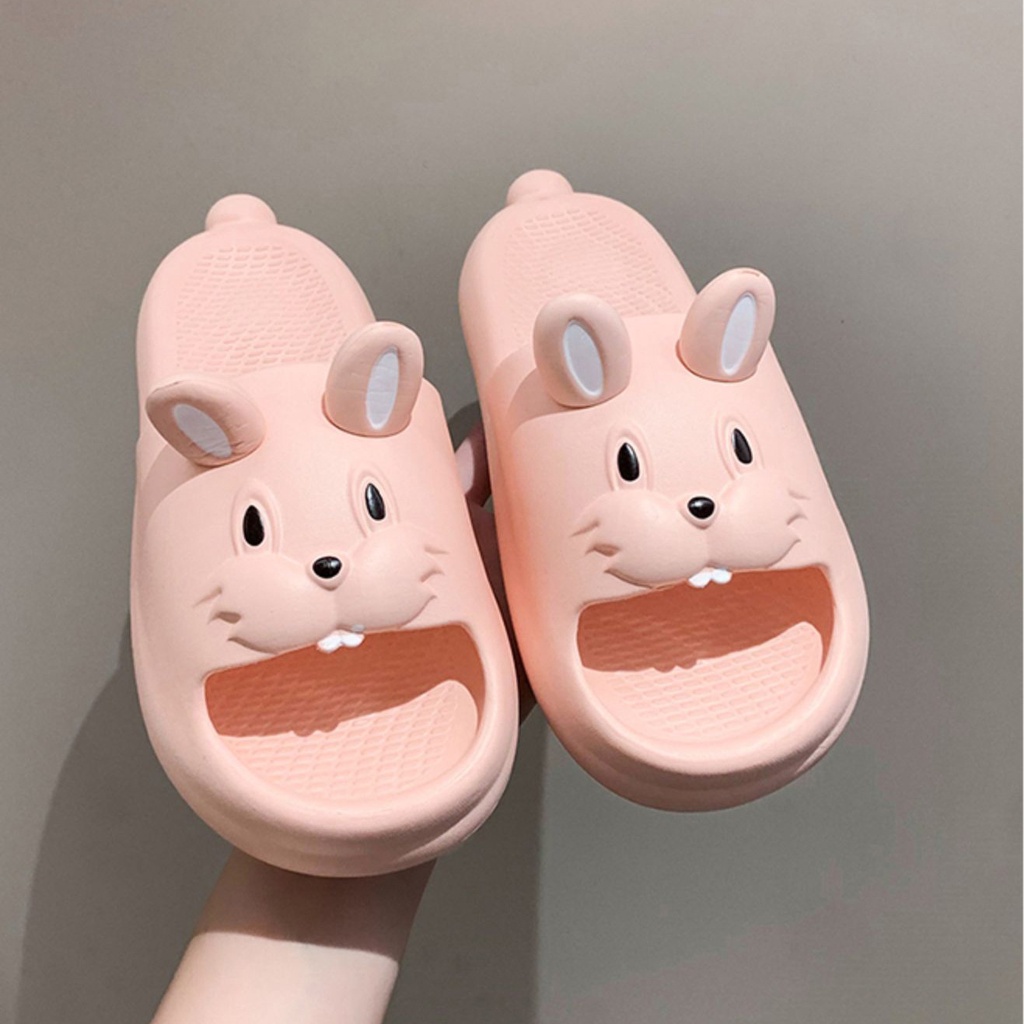 Dép Đi Trong Nhà Bằng eva Đế Mềm Họa Tiết Thỏ Hoạt Hình Thời Trang Mùa Hè 2023 Dành Cho Bé Trai Gái