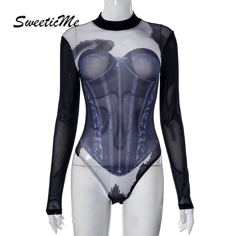 Bộ Áo Liền Quần Tay Dài Dáng Ôm Phối Màu Tương Phản Thời Trang 2023 Cho Bạn Gái