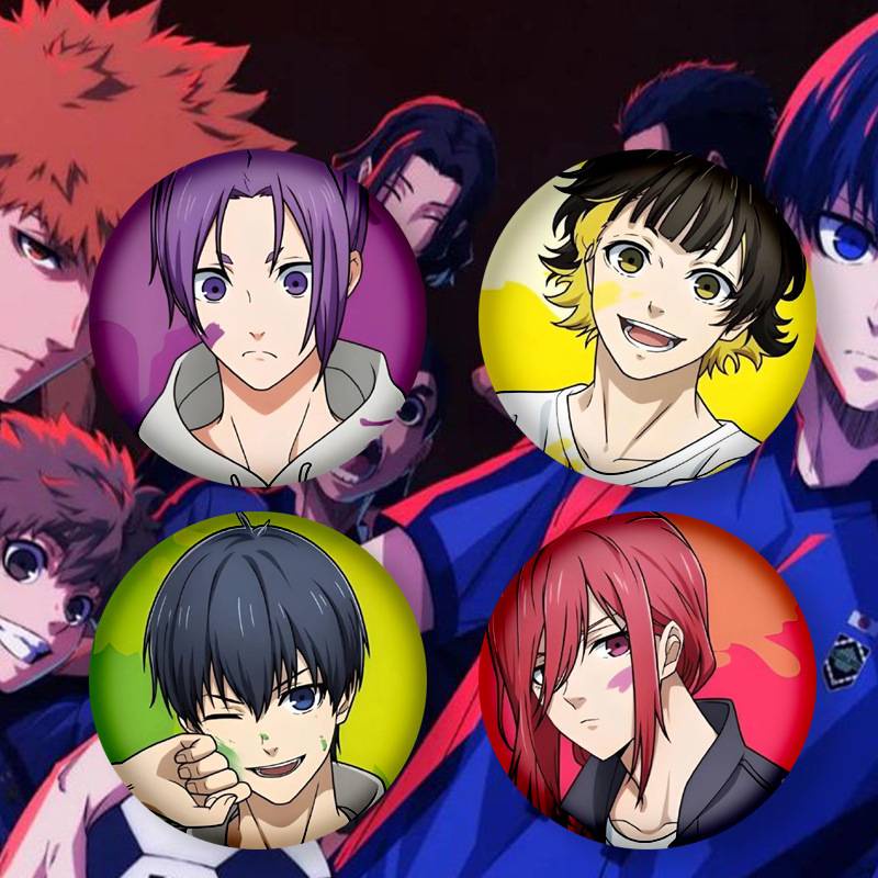 Huy Hiệu Cài Áo Từ Tính Họa Tiết Hoạt Hình anime Isagi Yoichi Chigiri Hyoma Reo Mikage