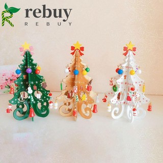 Cây thông noel bằng gỗ dùng trang trí bàn làm việc nhiều màu sắc
