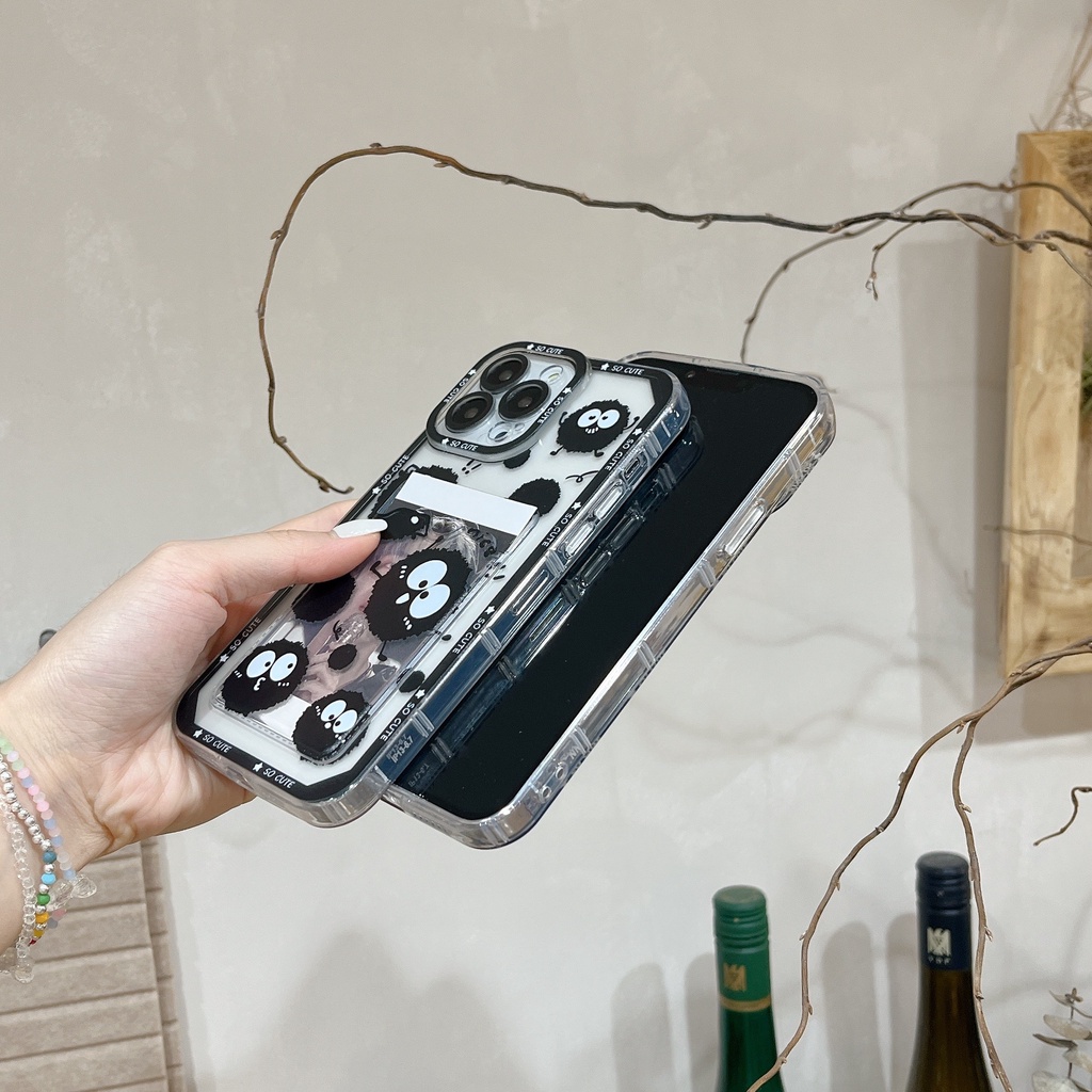 Ốp Điện Thoại Tpu Mềm Trong Suốt Hình Bùi Nhùi Hoạt Hình Có Ngăn Đựng Thẻ Cho iPhone 14 Plus 13 12 11 Pro XR XS Max