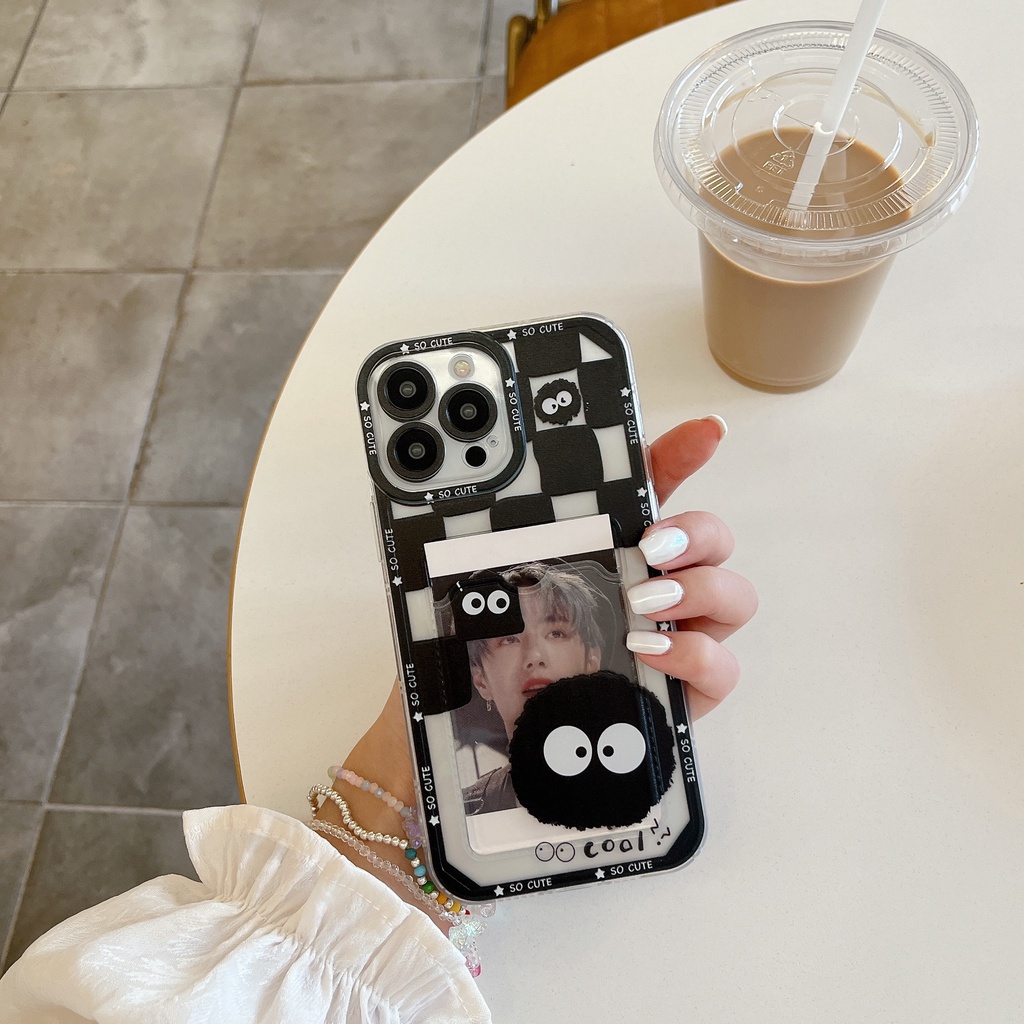Ốp Điện Thoại Tpu Mềm Trong Suốt Hình Bùi Nhùi Hoạt Hình Có Ngăn Đựng Thẻ Cho iPhone 14 Plus 13 12 11 Pro XR XS Max