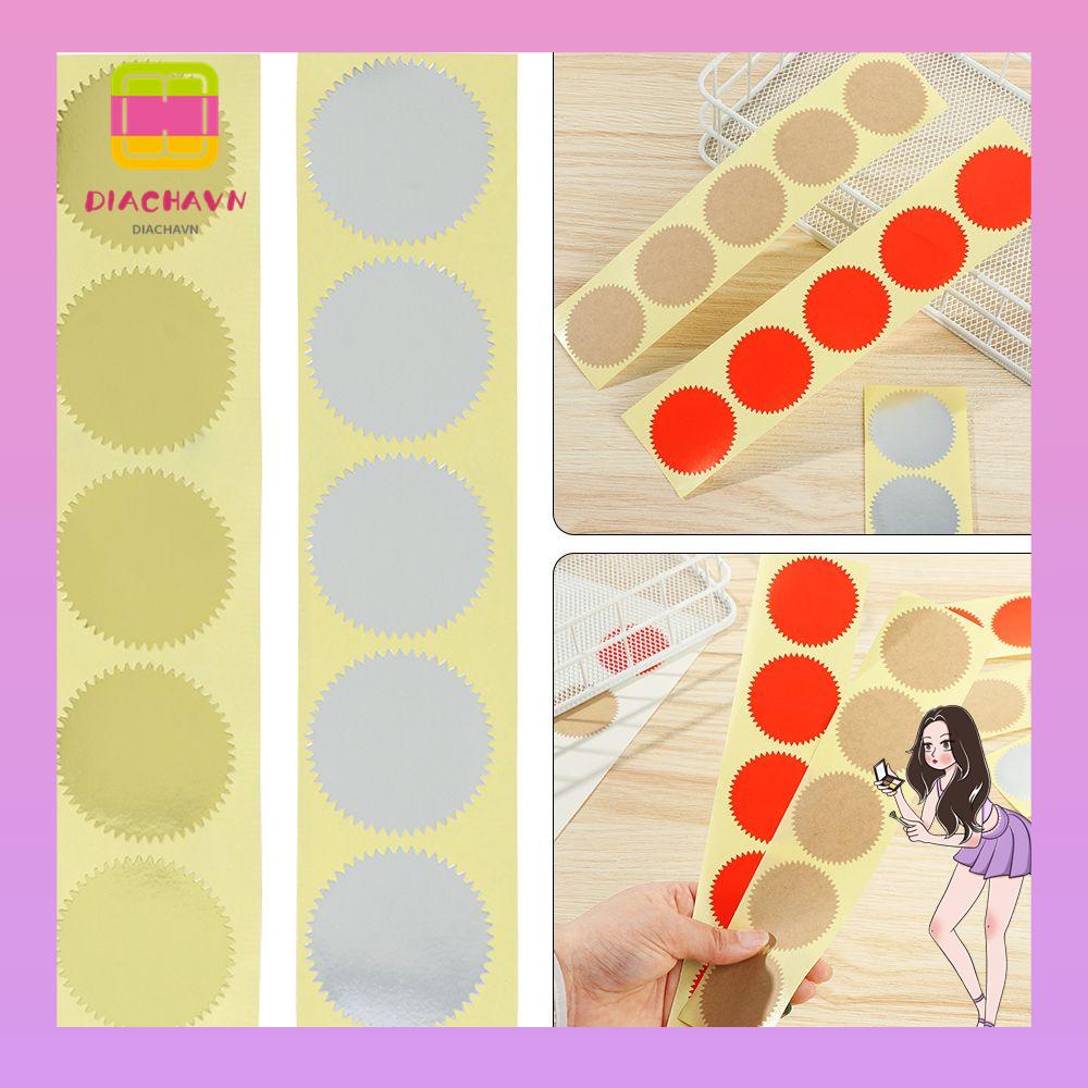 Set 100 Nhãn Dán Bánh Răng Tròn Đường Kính 45mm Bằng Nhựa PVC