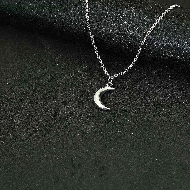 [beautifulhome] Vòng Cổ Choker Kim Loại Mặt Hình Mặt Trăng Đơn Giản Dễ Thương Màu Bạc Phong Cách Bohemia Dành Cho Nữ [beauty]