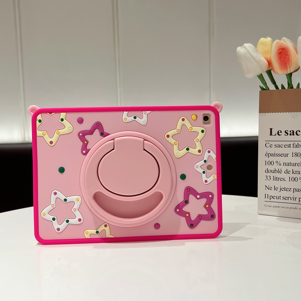 Ốp Máy Tính Bảng Silicon Mềm Chống Sốc Có Giá Đỡ Xoay 360 Độ Cho ipad234 2019pro / 2020 / 2018 / 2017 / mini12345 / air12