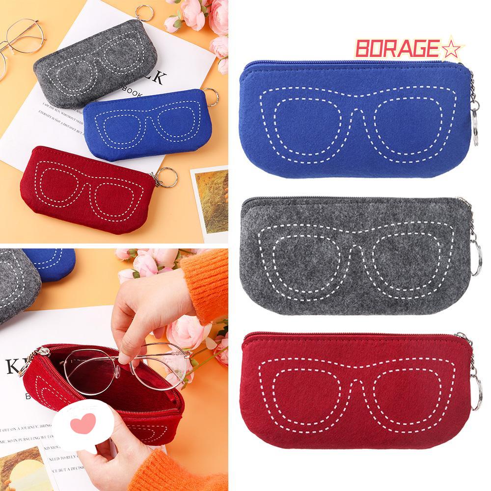 Túi Đựng Mắt Kính Bằng Vải Nỉ Mềm Có Khóa Kéo