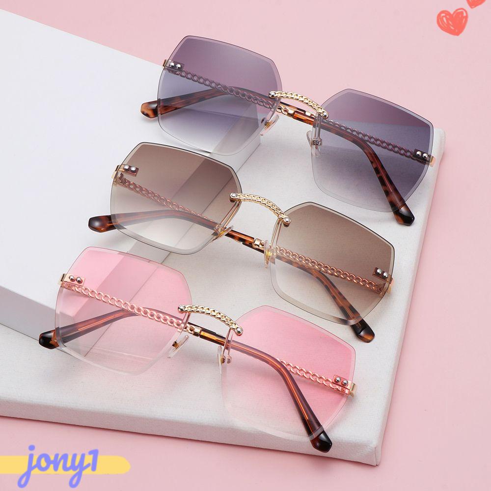 Kính Mát Hình Chữ Nhật Không Gọng Chống Tia UV400 Thời Trang