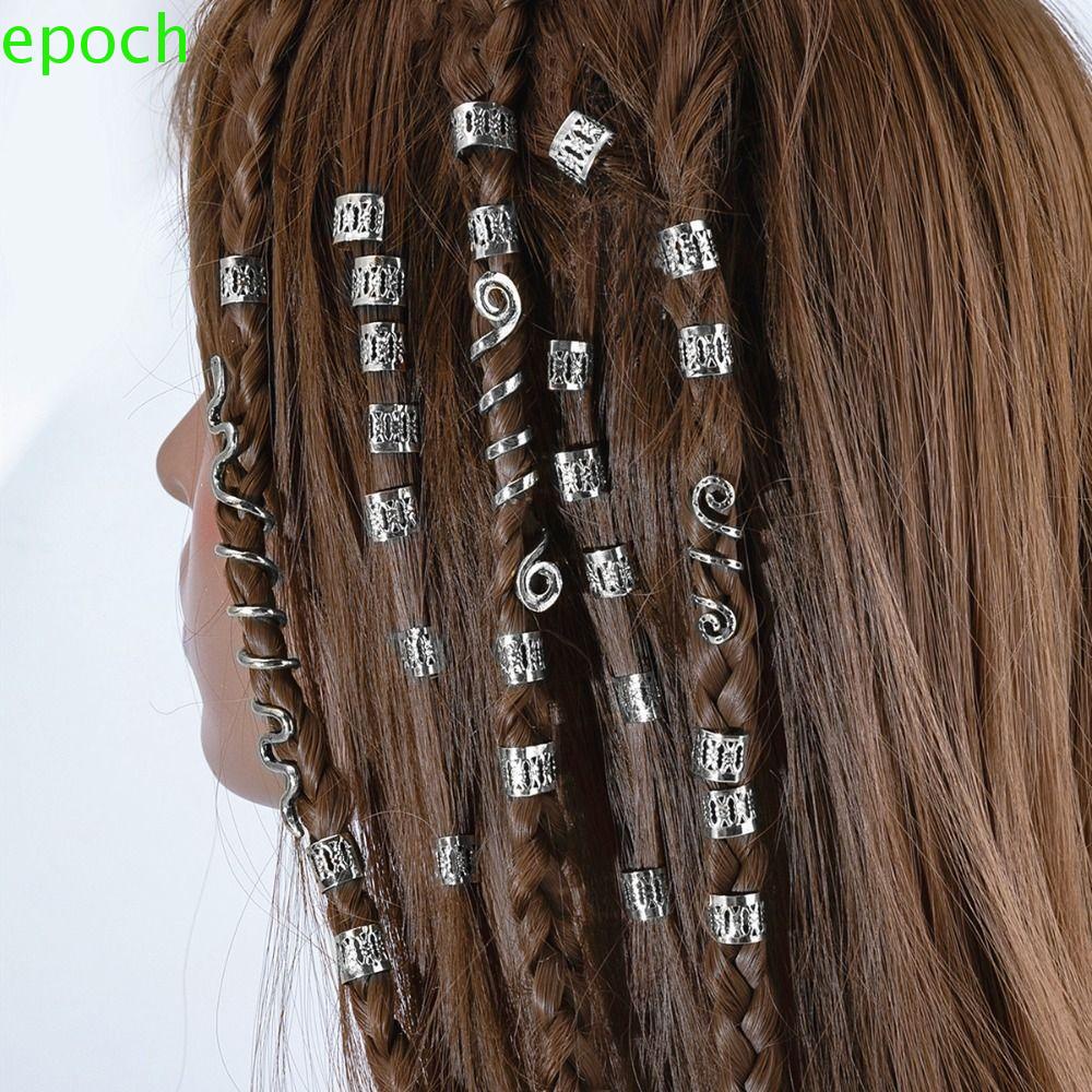 Epoch set 28 Kẹp Tóc Trang Trí Đường Cong|Dây Buộc Tóc Xoắn Ốc Phong Cách Viking|Khóa Thắt Bím Tóc Chống Bẩn Dành Cho Nữ