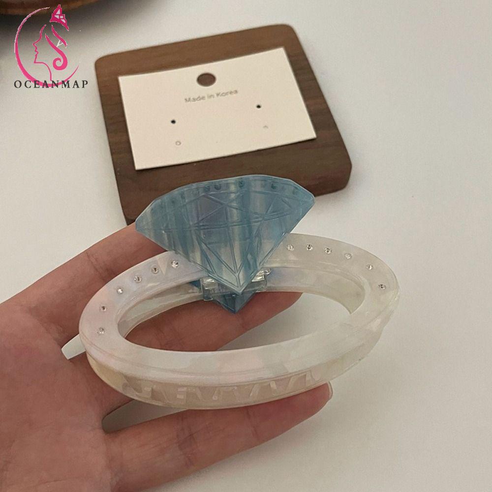 OCEANMAP Kẹp Tóc Càng Cua Đính Đá Acetate Phong Cách Hàn Quốc Cho Nữ Dự Tiệc