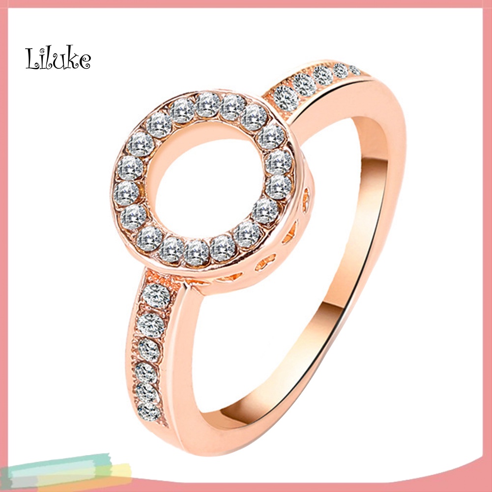 Nhẫn Hợp Kim Trang Trí Đính Đá Kiểu Dáng Thời Trang Cho Nữ